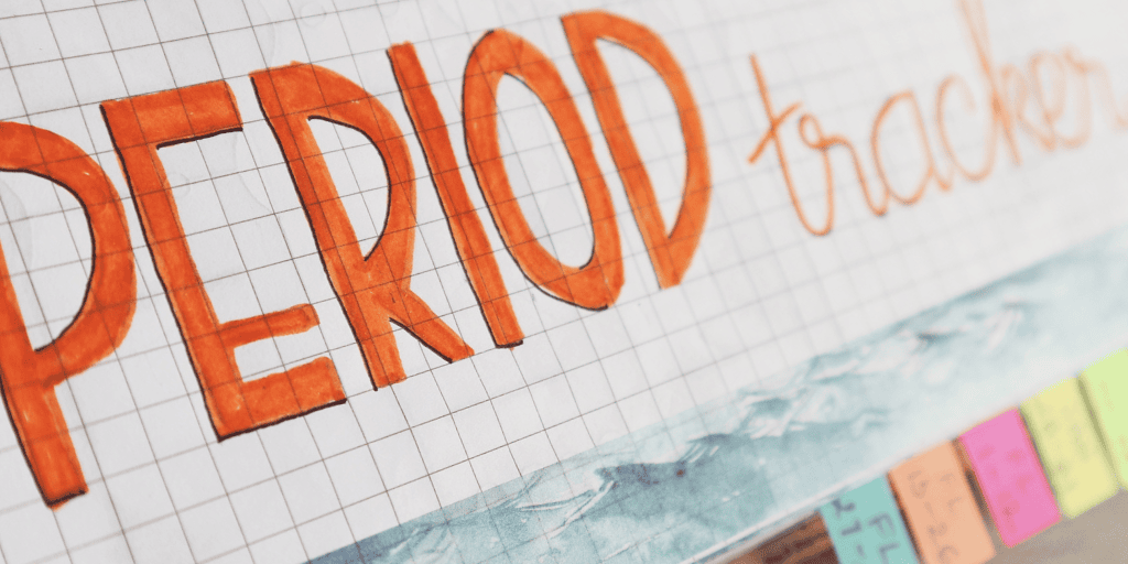 handwritten period tracker